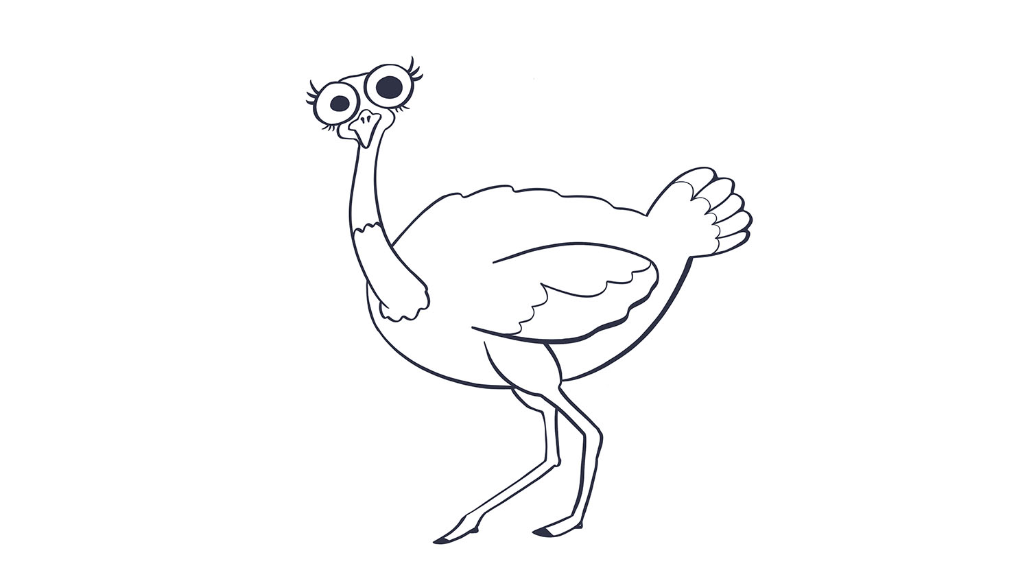 avestruz para colorear dibujos